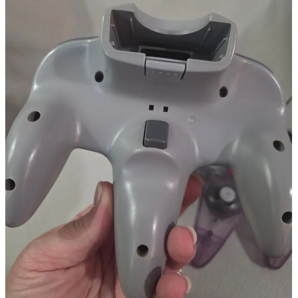 Vtg Set 2 Nintendo 64 OEM Controllers Clear Gray Corded